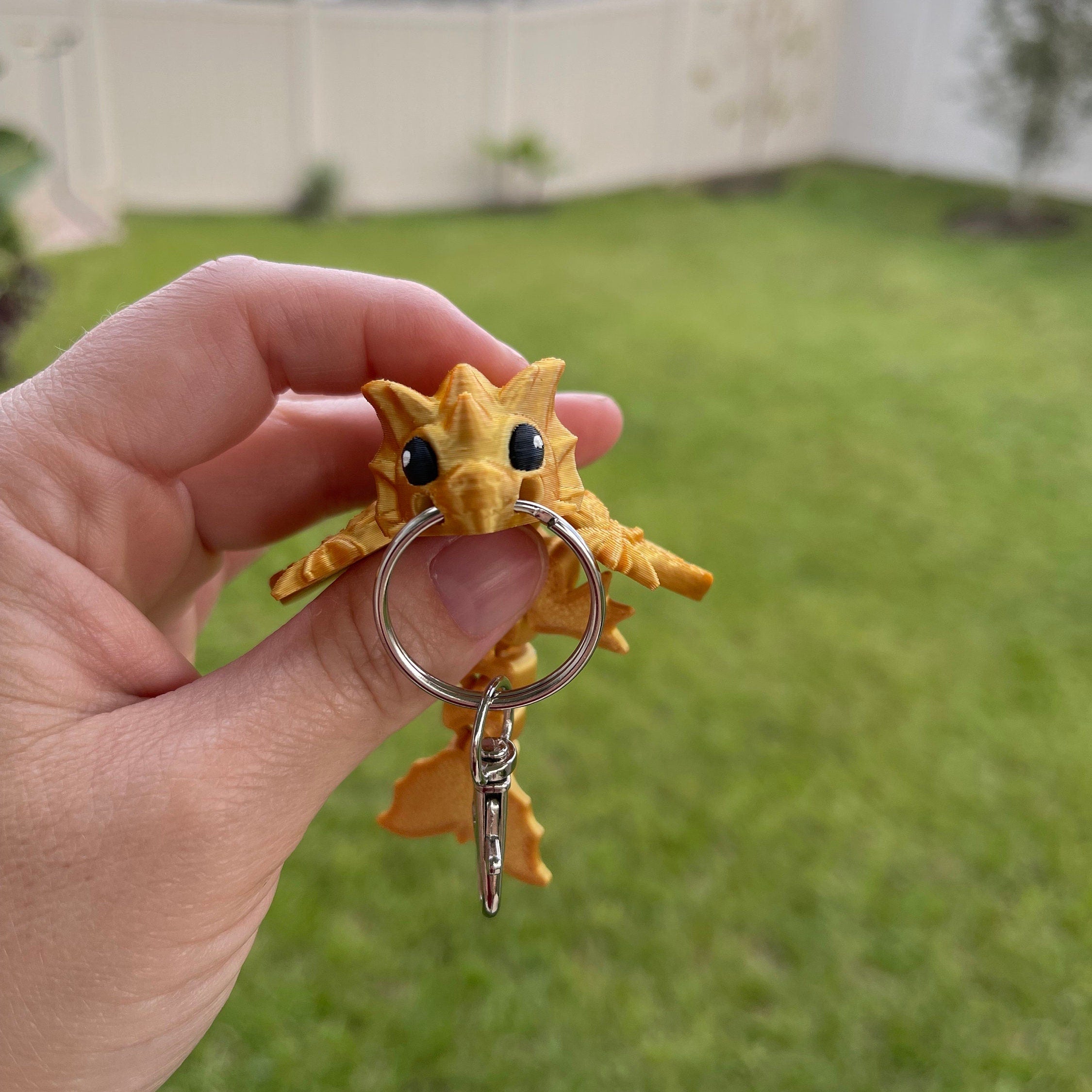 Gold Dragon Keychain - Articulating 3D Print-Create Fantasy Crafts