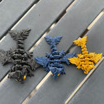Mini Black, Blue and Gold Combo Set 3D Print Articulating Dragons Bookshelf Decor-Create Fantasy Crafts
