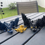 Black, Blue, and Gold Dragon Combo Set Large or Extra Large 3D Print Articulating Dragons-Create Fantasy Crafts