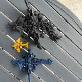Black, Blue, and Gold Dragon Combo Set Large or Extra Large 3D Print Articulating Dragons-Create Fantasy Crafts