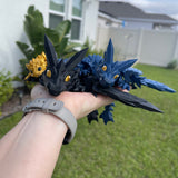 Black, Blue, and Gold Dragon Combo Set Large or Extra Large 3D Print Articulating Dragons-Create Fantasy Crafts