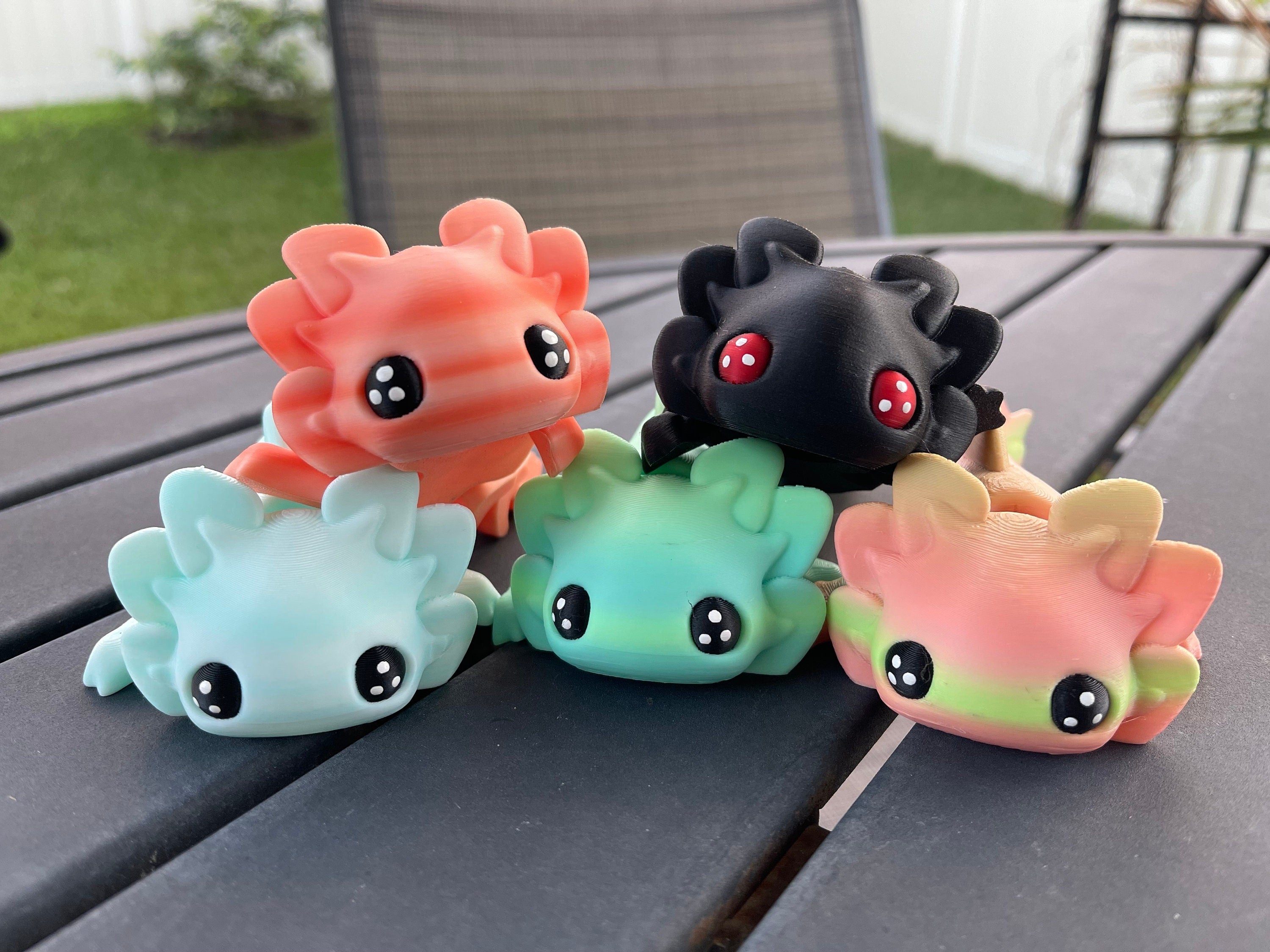 Cute Axolotl Tadpole 3D Print Articulating Desk Decor Regular or Keychain Version-Create Fantasy Crafts
