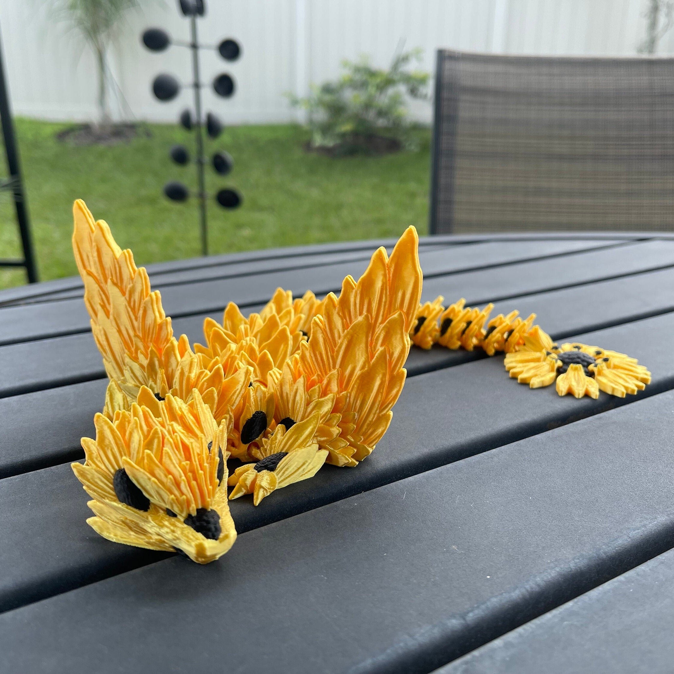 Sunflower Dragon Articulating 3D Print Gift Toy Decor-Create Fantasy Crafts