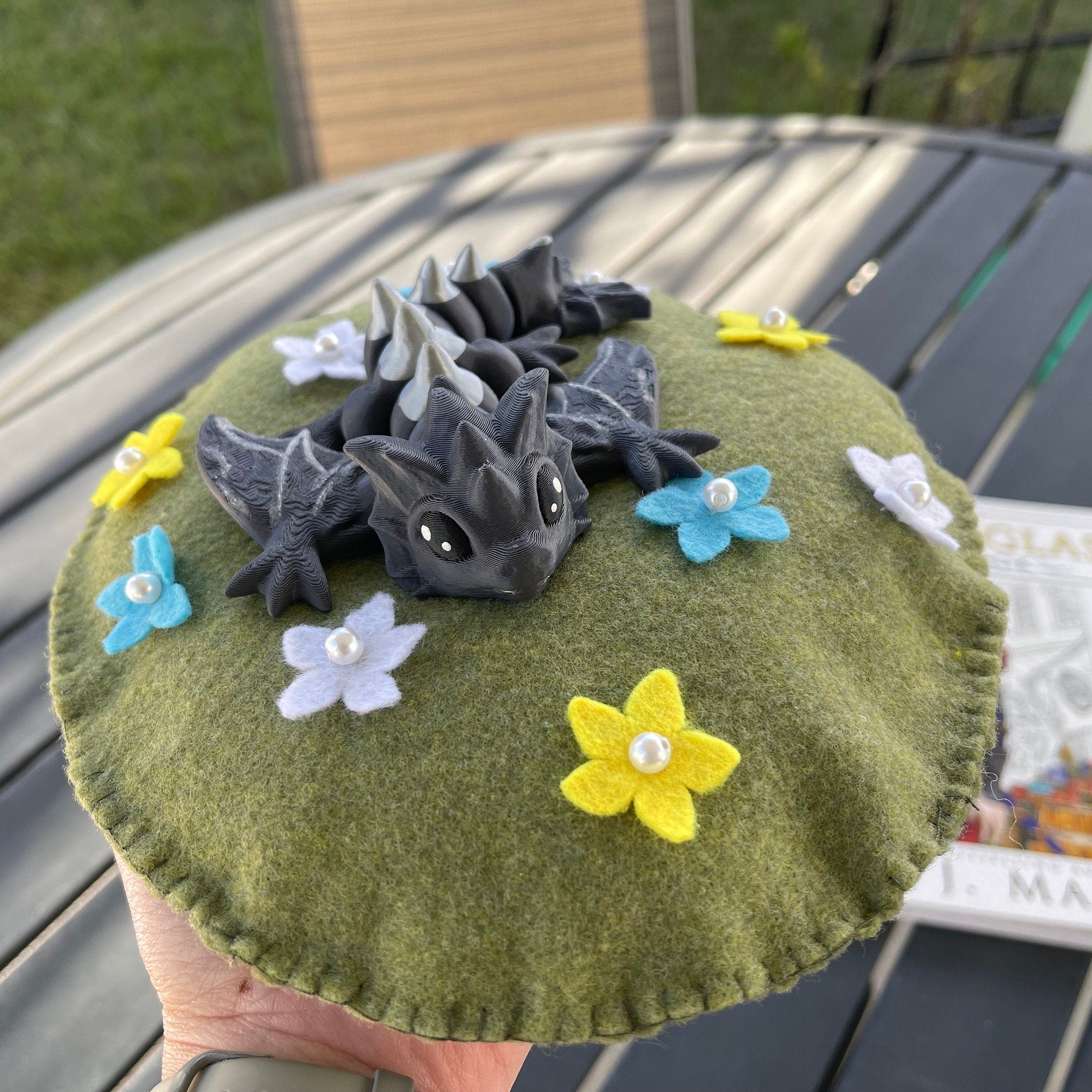 Gray Wyvern Iron Teeth and Spikes Silk Wings 3D Print Dragon Gift Bookself Décor-Create Fantasy Crafts