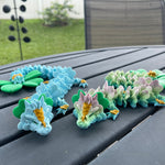 Four Leaf Clover Dragon 3D Printed Customizable Choose your own Color Bookshelf Decor Fidget Toy Gift Lucky Dragon-Create Fantasy Crafts