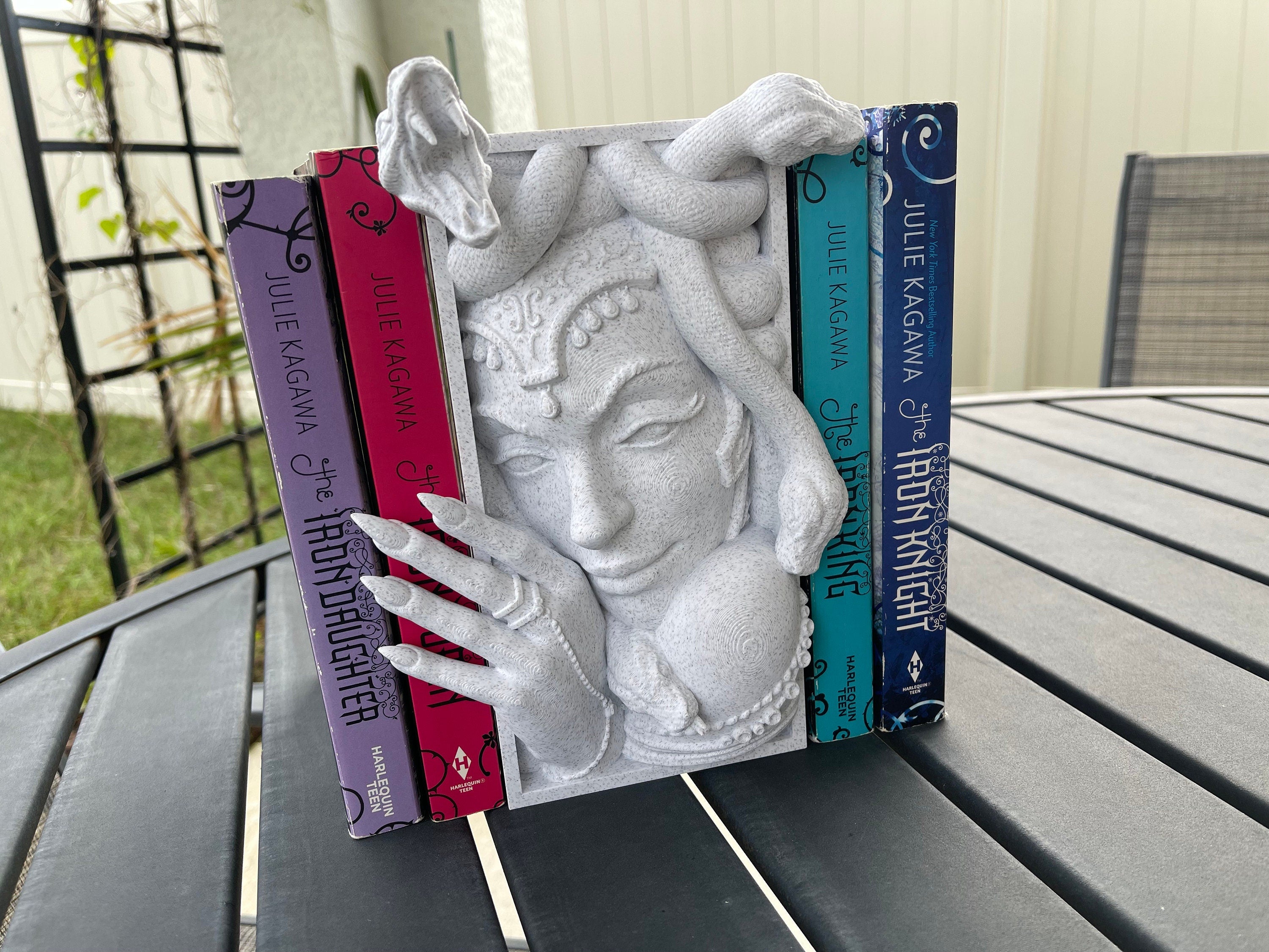 Medusa Book Nook 3D Printed Choose Color Fantasy Book Shelf Decor Book End 4x8 Horror Gorgo Gorgons-Create Fantasy Crafts