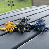 Mini Black, Blue and Gold Combo Set 3D Print Articulating Dragons Bookshelf Decor-Create Fantasy Crafts