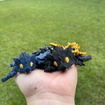 Mini Black, Blue and Gold Combo Set 3D Print Articulating Dragons Bookshelf Decor-Create Fantasy Crafts