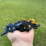 Mini Black, Blue and Gold Combo Set 3D Print Articulating Dragons Bookshelf Decor-Create Fantasy Crafts