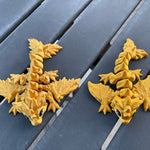 3D Print Baby Gold Articulating Dragon Gold Dragon Gift Bookself Decor-Create Fantasy Crafts