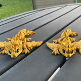 3D Print Baby Gold Articulating Dragon Gold Dragon Gift Bookself Decor-Create Fantasy Crafts