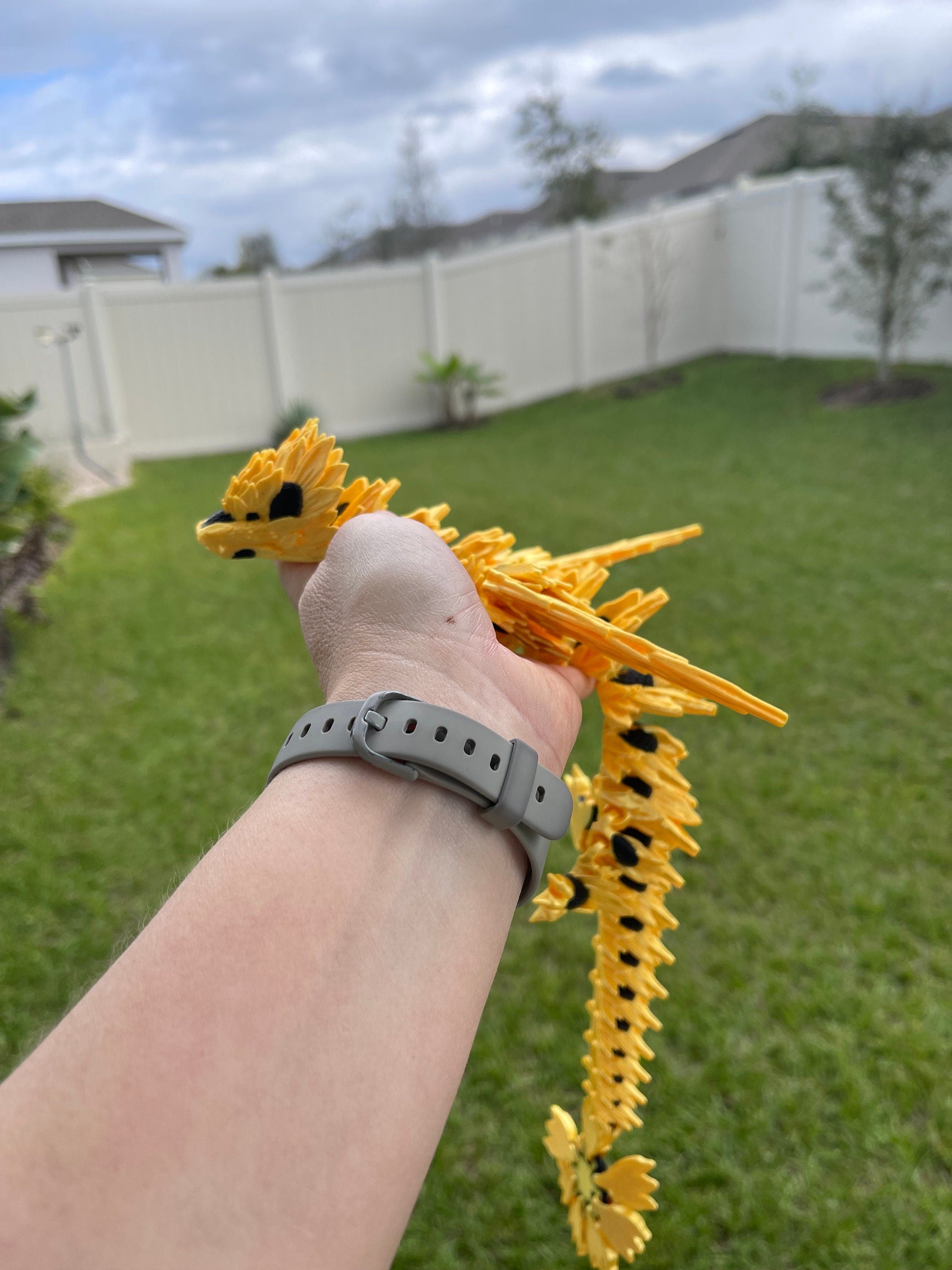 Sunflower Dragon Articulating 3D Print Gift Toy Decor-Create Fantasy Crafts