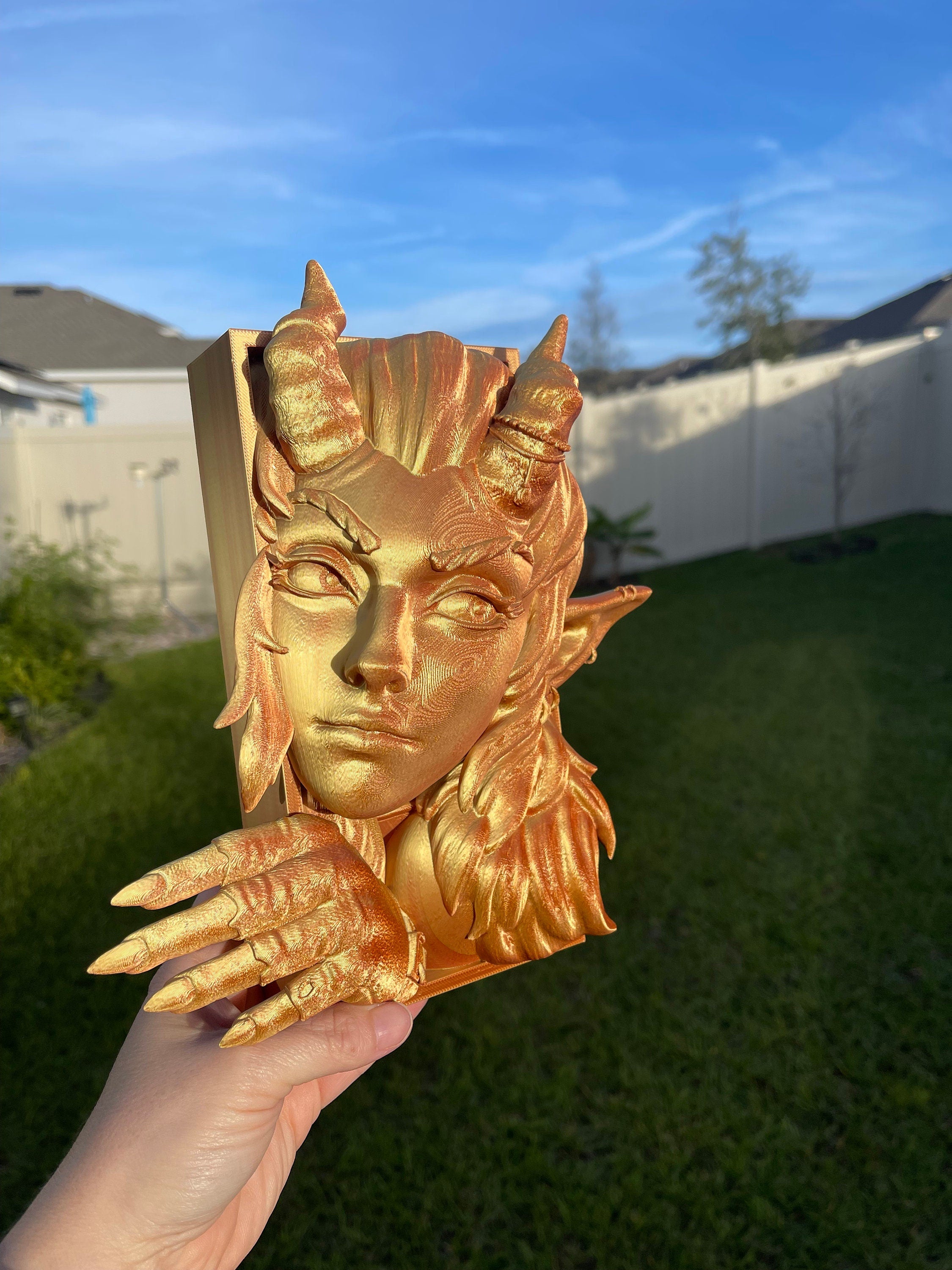 Fairy Book Nook 3D Printed Choose Color Fantasy Book Shelf Decor Book End 4x8 Horror Devil-Create Fantasy Crafts