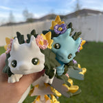 Kosha Axolotl Flower Dragon 3D Print White or Blue or Custom colors-Create Fantasy Crafts