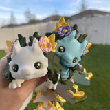 Kosha Axolotl Flower Dragon 3D Print White or Blue or Custom colors-Create Fantasy Crafts