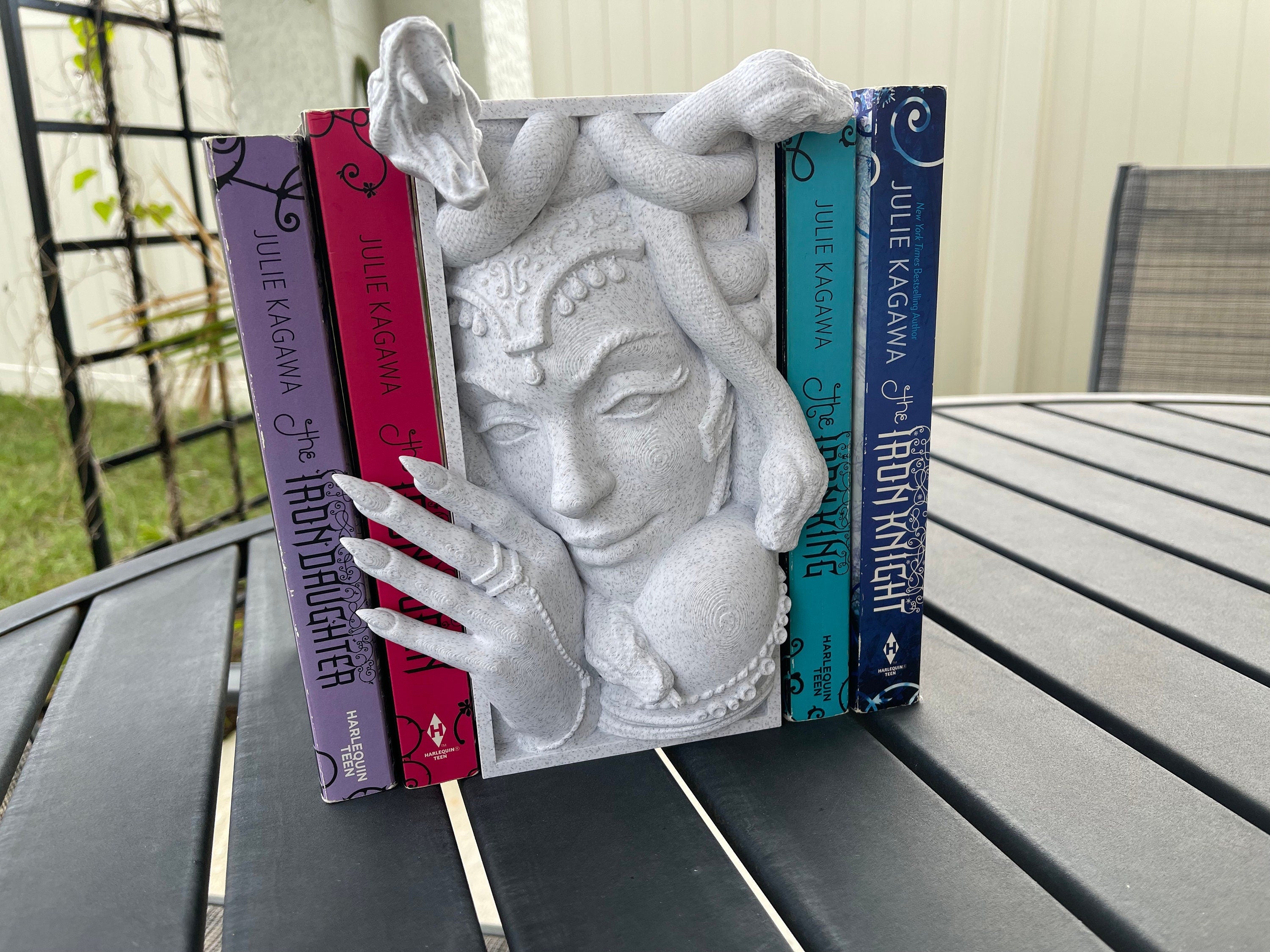 Medusa Book Nook 3D Printed Choose Color Fantasy Book Shelf Decor Book End 4x8 Horror Gorgo Gorgons-Create Fantasy Crafts
