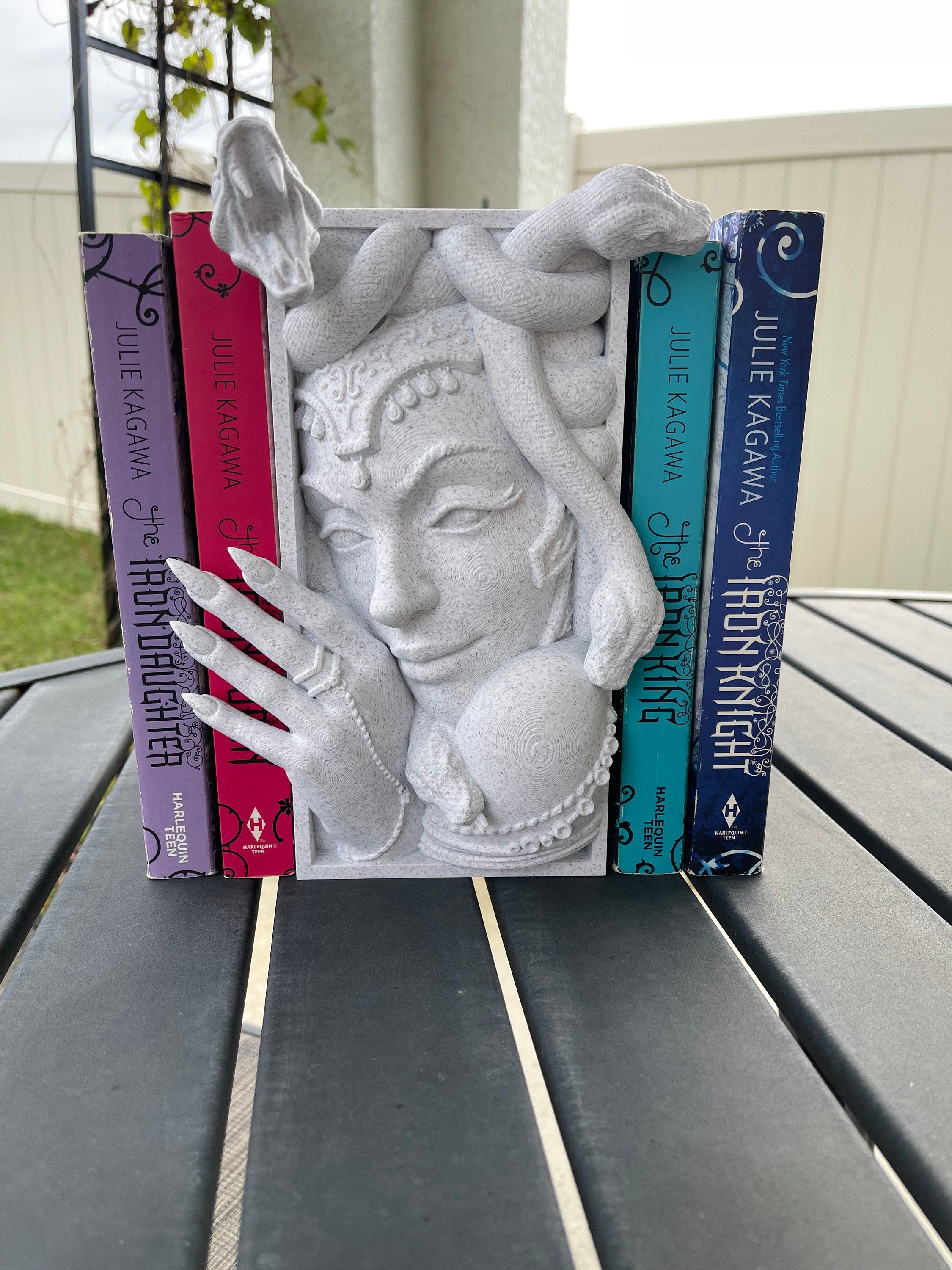 Medusa Book Nook 3D Printed Choose Color Fantasy Book Shelf Decor Book End 4x8 Horror Gorgo Gorgons-Create Fantasy Crafts