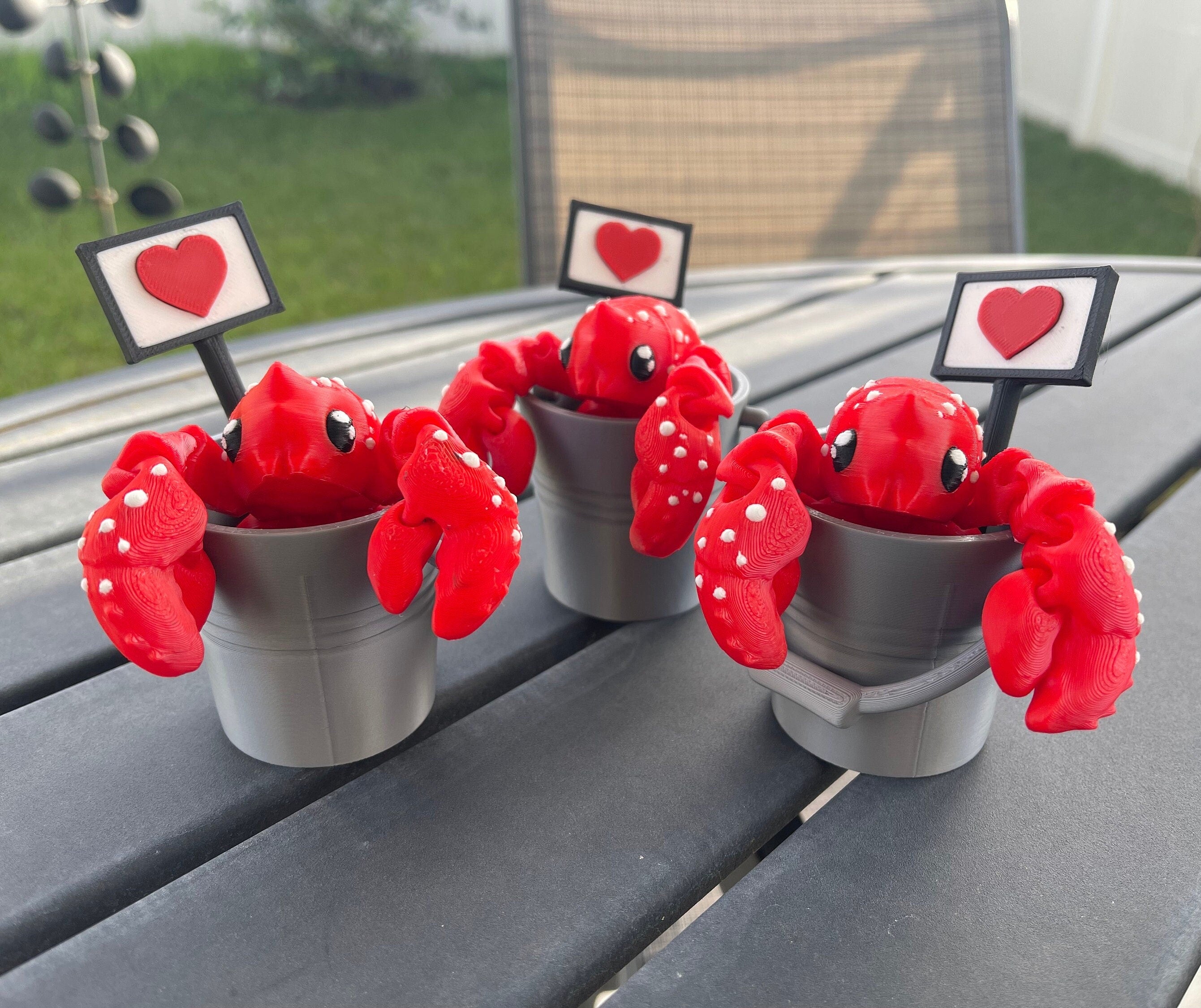 3D Print - Lobster in a bucket - Gift Fidget Toy Decor-Create Fantasy Crafts