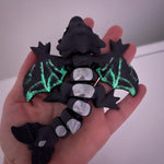 Gray Wyvern Iron Teeth and Spikes Silk Wings 3D Print Dragon Gift Bookself Décor-Create Fantasy Crafts