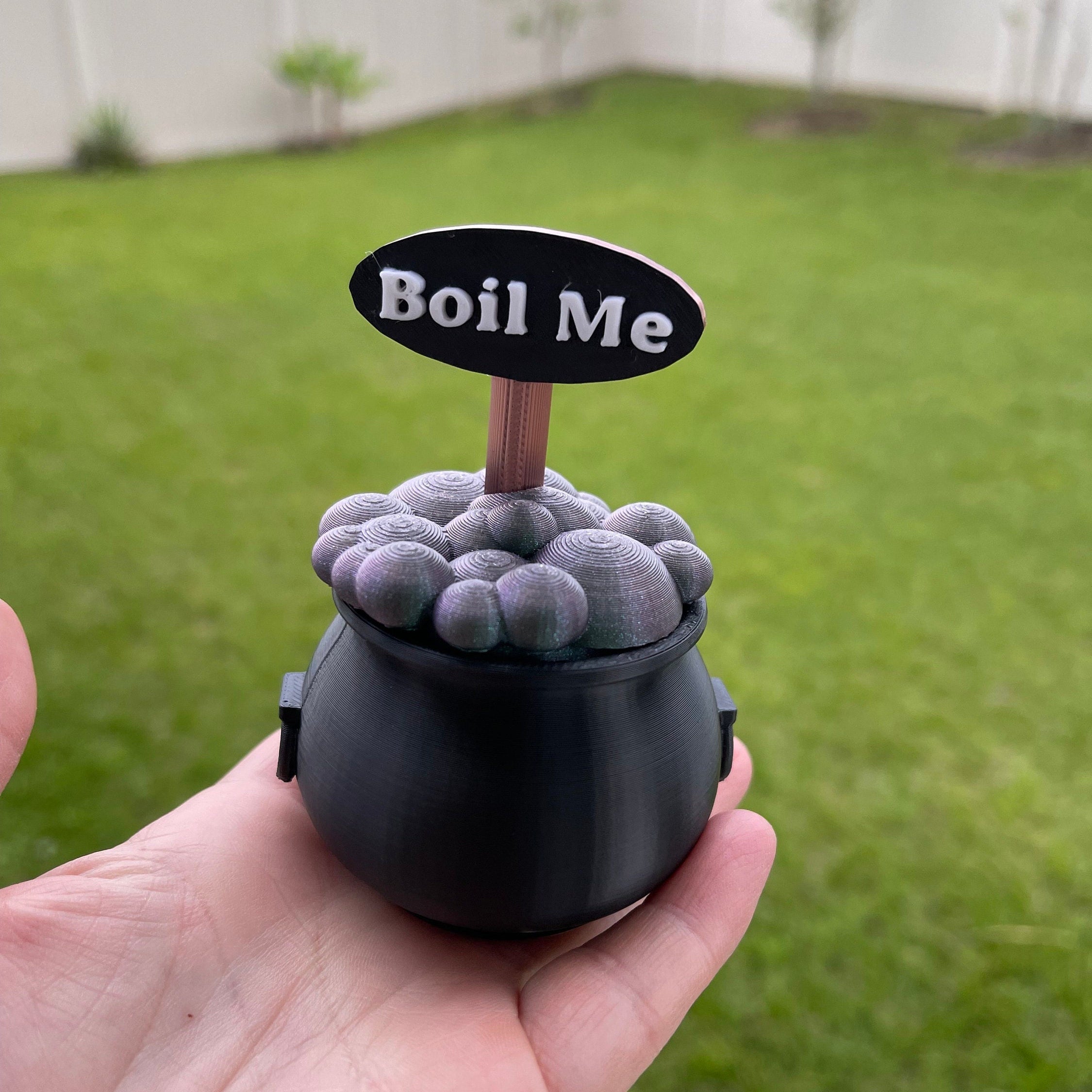 3D Print Cauldron with Boil Me or Blessed sign-Create Fantasy Crafts