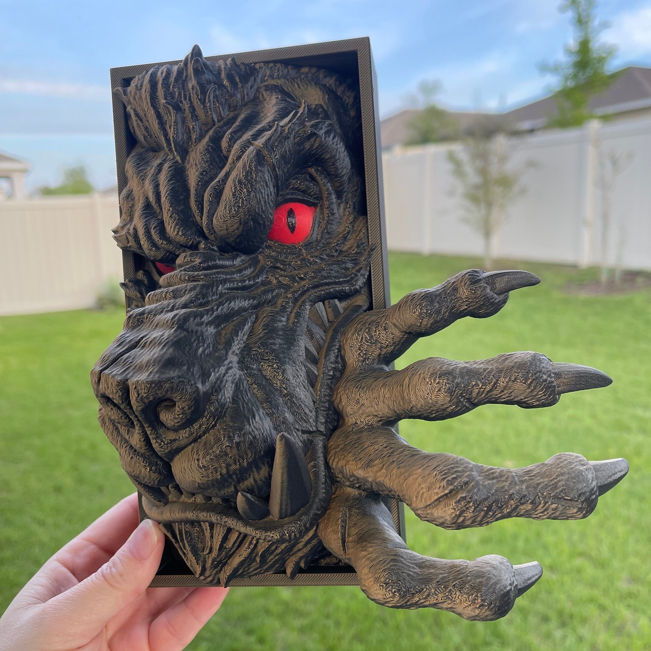 Werewolf Book Nook 3D Printed Choose Color Fantasy Book Shelf Decor Book End 4x8 Horror-Create Fantasy Crafts
