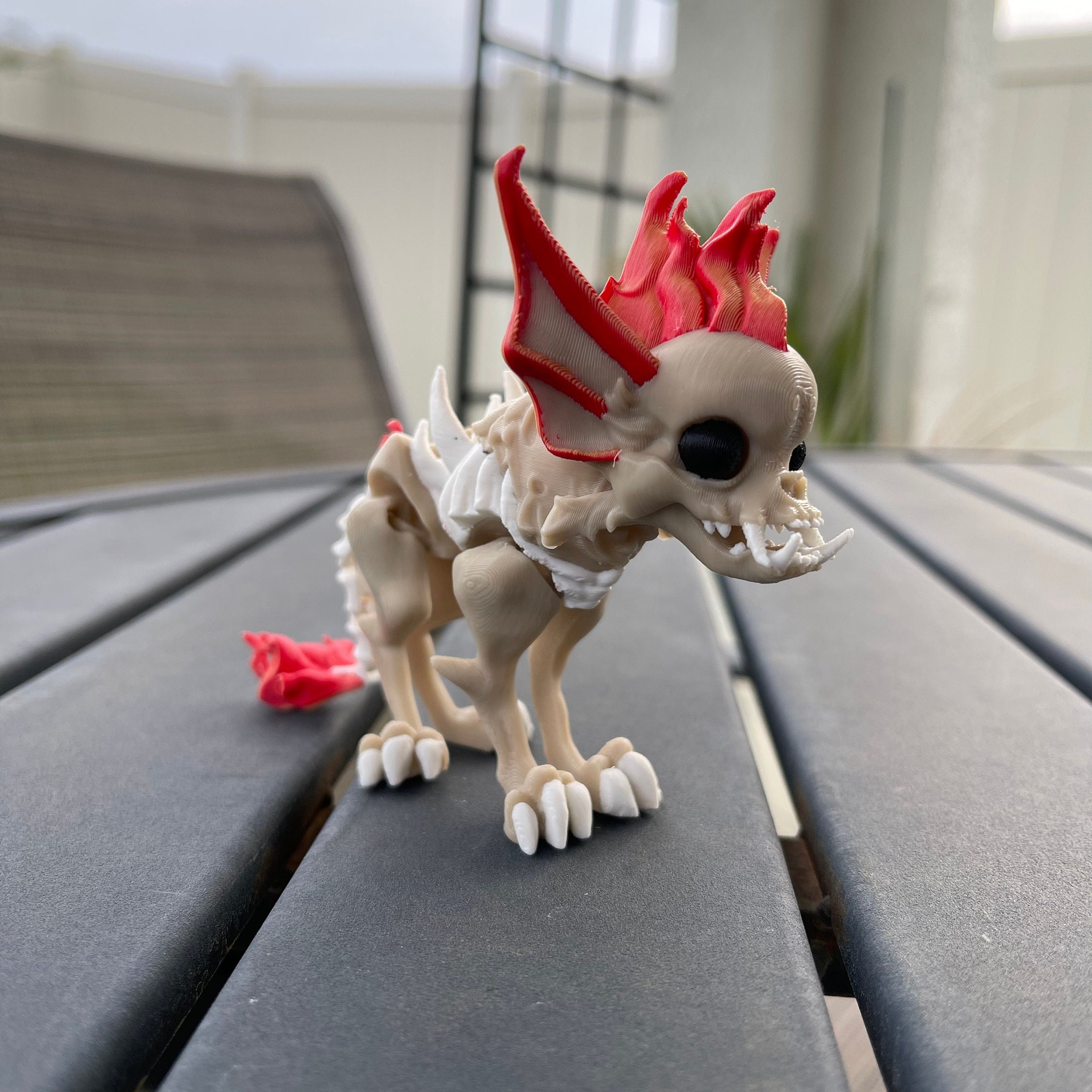 Hellhound Chihuahua Dog Articulated 3D Printed Desk Horror Goth Decor Fidget Creepy Cute-Create Fantasy Crafts
