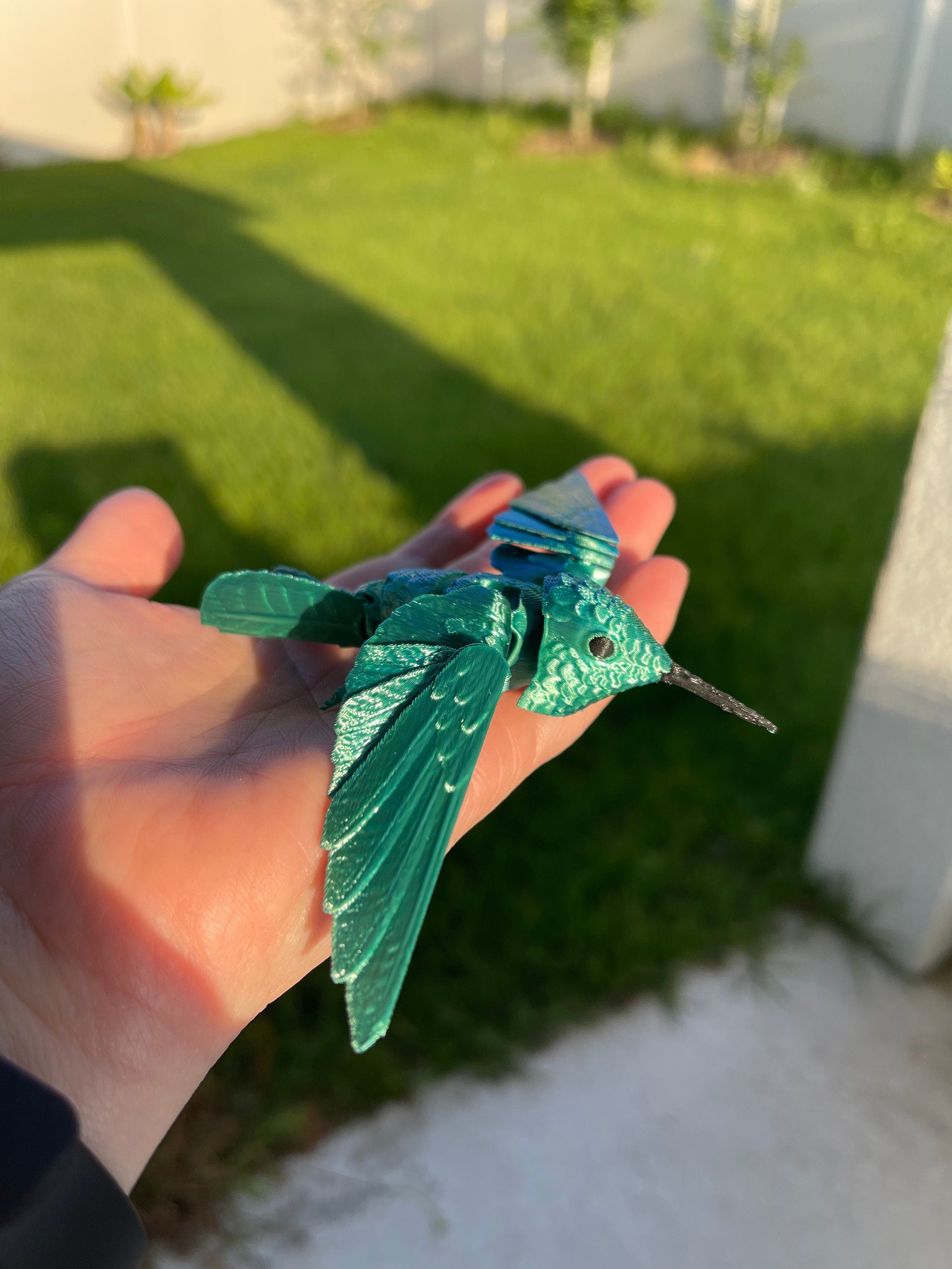 Small Hummingbird 3D Print Articulating Figure Home Decor Customizable Choose Color-Create Fantasy Crafts