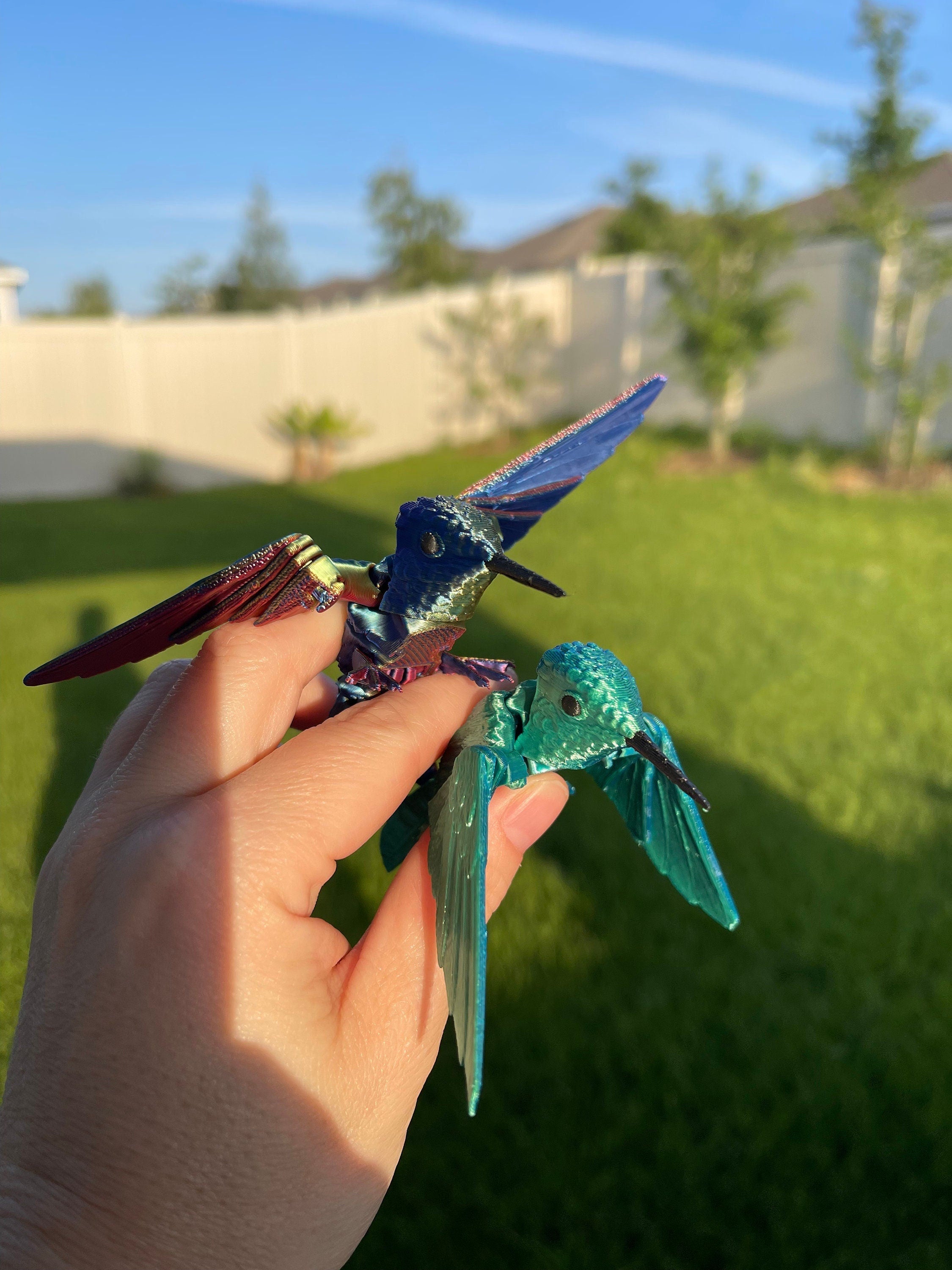 Small Hummingbird 3D Print Articulating Figure Home Decor Customizable Choose Color-Create Fantasy Crafts
