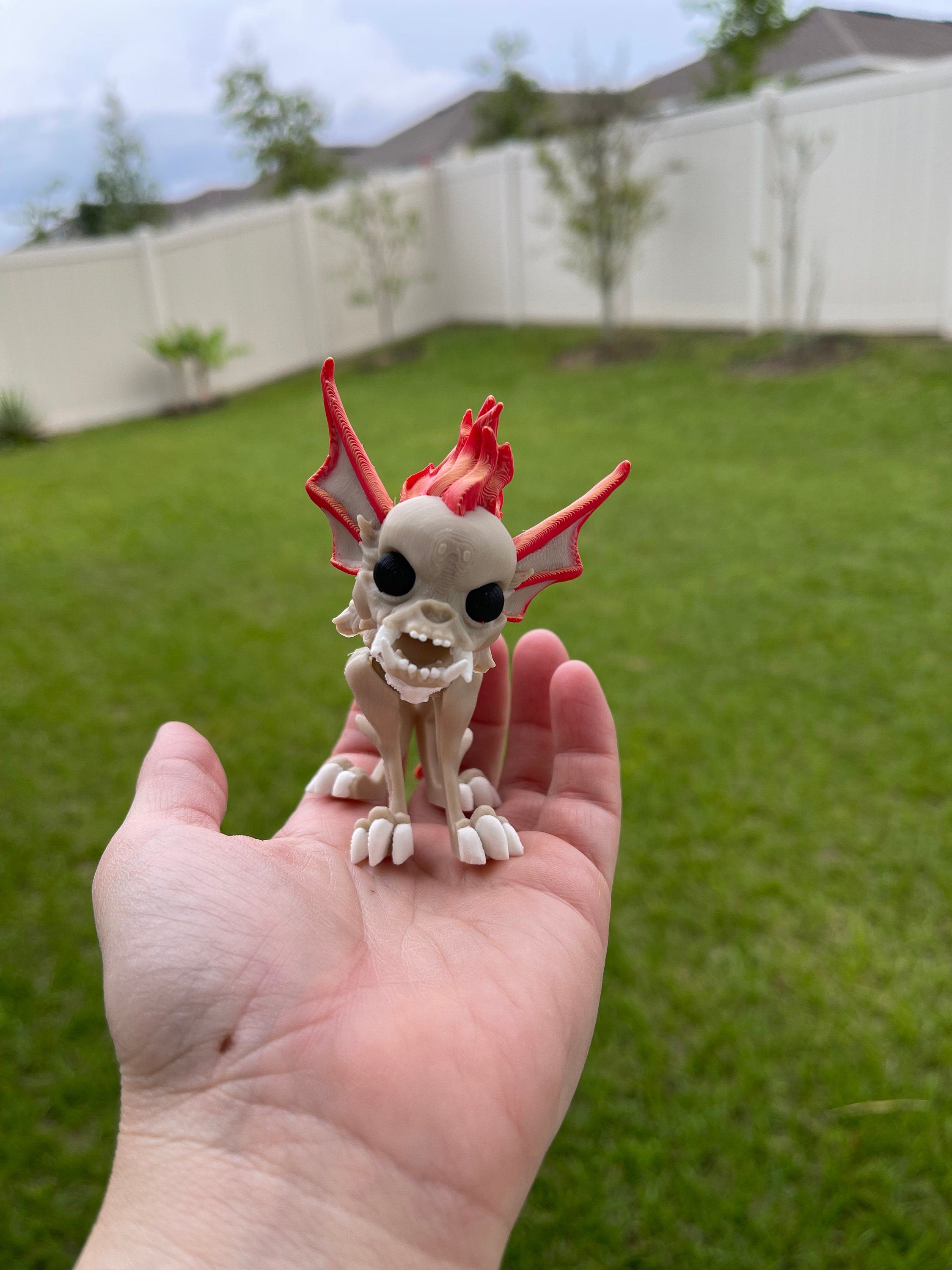 Hellhound Chihuahua Dog Articulated 3D Printed Desk Horror Goth Decor Fidget Creepy Cute-Create Fantasy Crafts