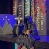 Sitting Ghost Figurine with Tea Cup 3D Print Book Self Decor Bookish Merch Grim Reaper Customizable Size and Color-Create Fantasy Crafts