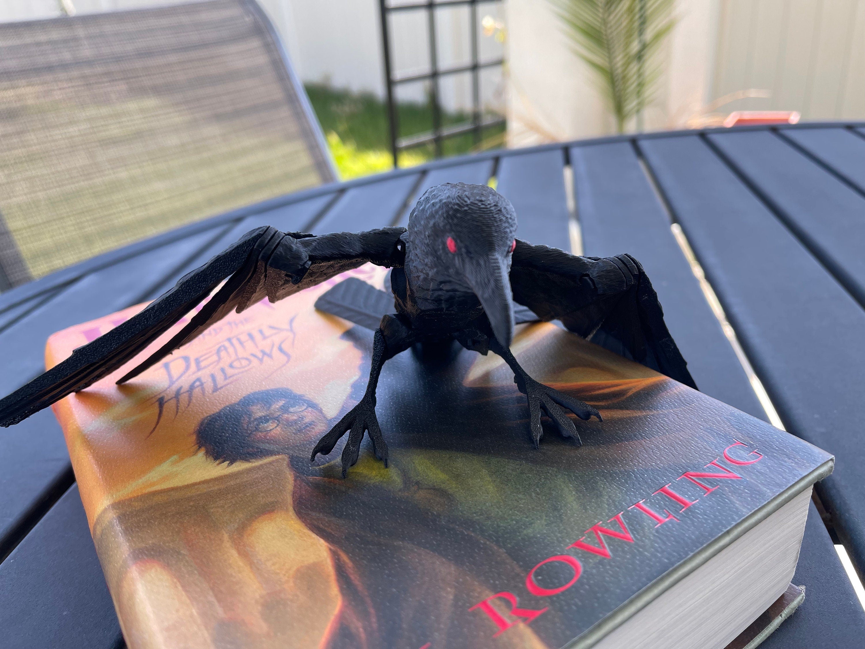 Raven 3D Print Customizable You Choose Color Stand Alone or with Skull to stand on-Create Fantasy Crafts