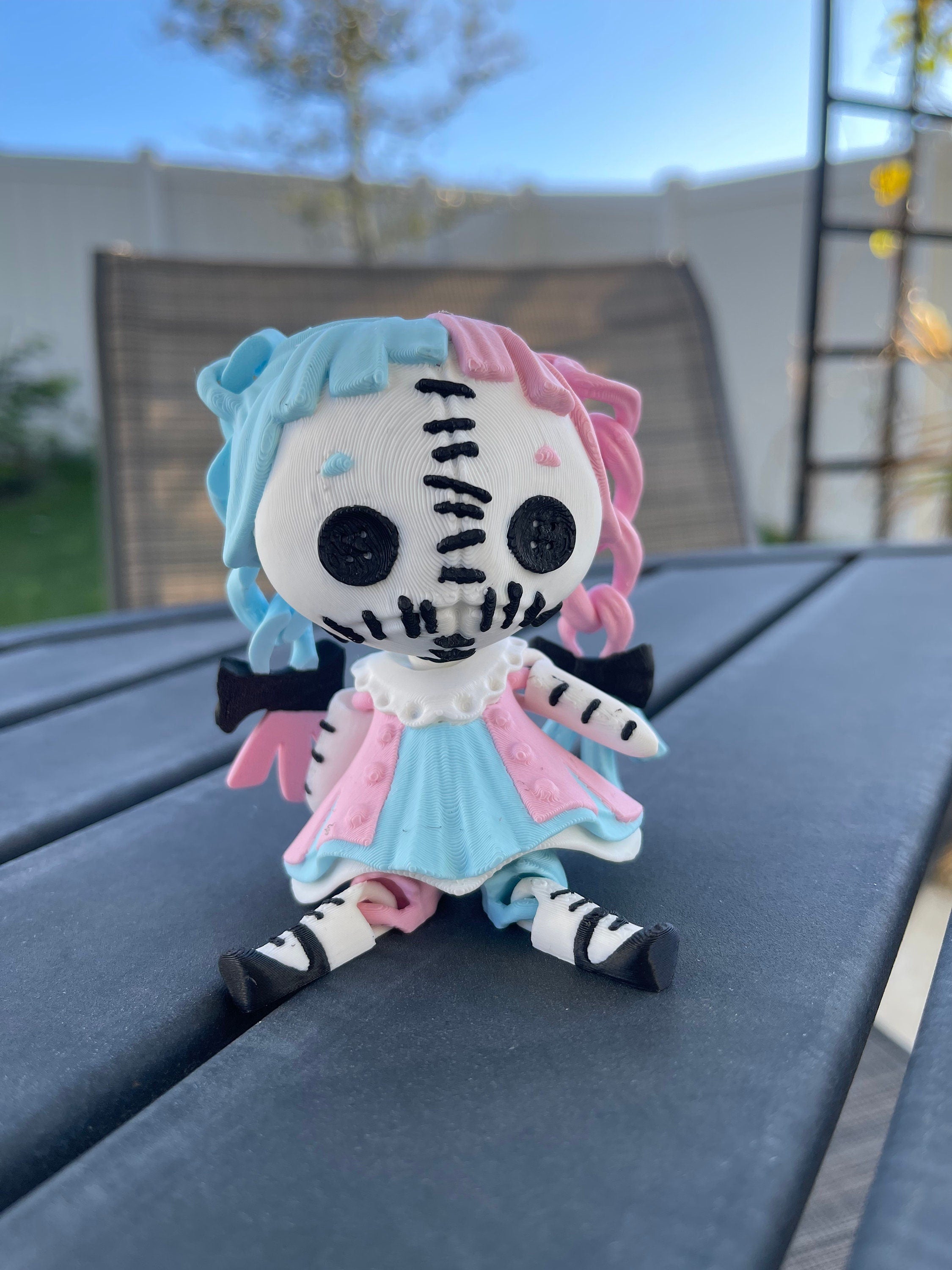 Creepy Doll Articulated 3D Printed Voodoo Doll Desk Decor Horror Goth Fidget Creepy Cute-Create Fantasy Crafts