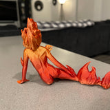 Fire Sprite 3D Printed Bookshelf Decor Bookish Merch-Create Fantasy Crafts
