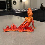 Fire Sprite 3D Printed Bookshelf Decor Bookish Merch-Create Fantasy Crafts