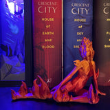 Fire Sprite 3D Printed Bookshelf Decor Bookish Merch-Create Fantasy Crafts