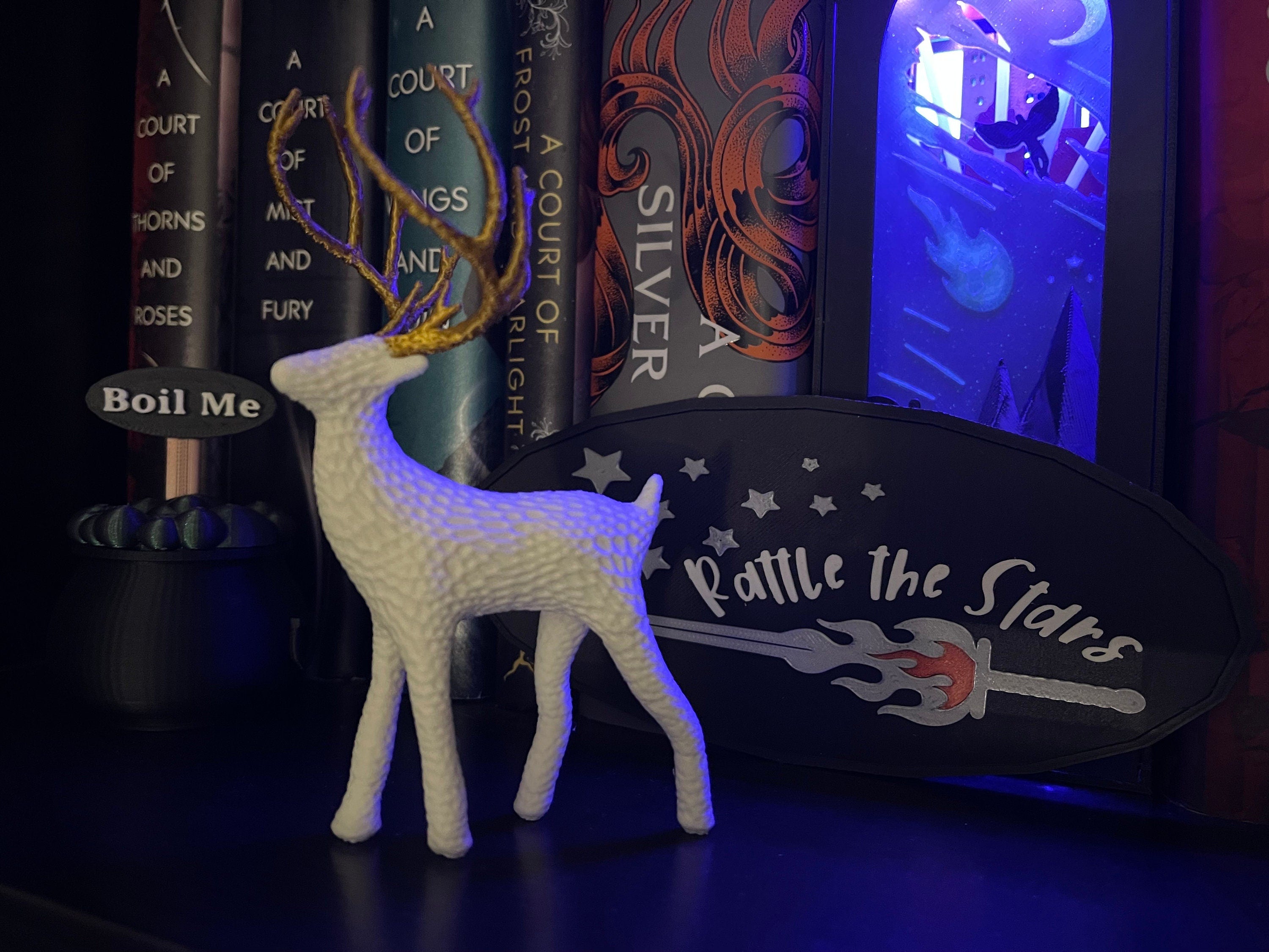 Stag 3D Printed Choose Your Own Color Bookshelf decor bookish merch-Create Fantasy Crafts