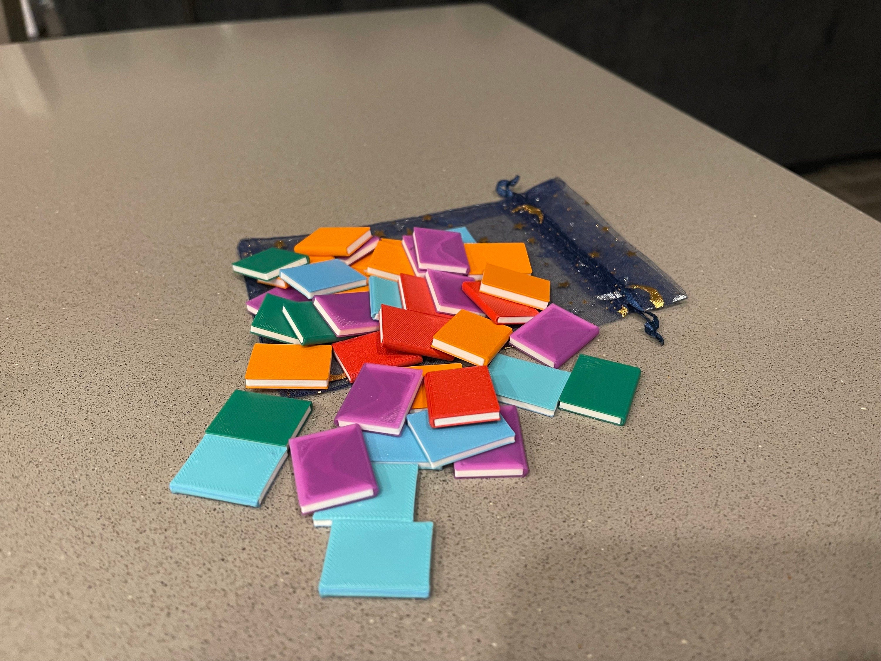 1" Mini Books 3D Printed Random Colors Mini Bookshelf Decor-Create Fantasy Crafts