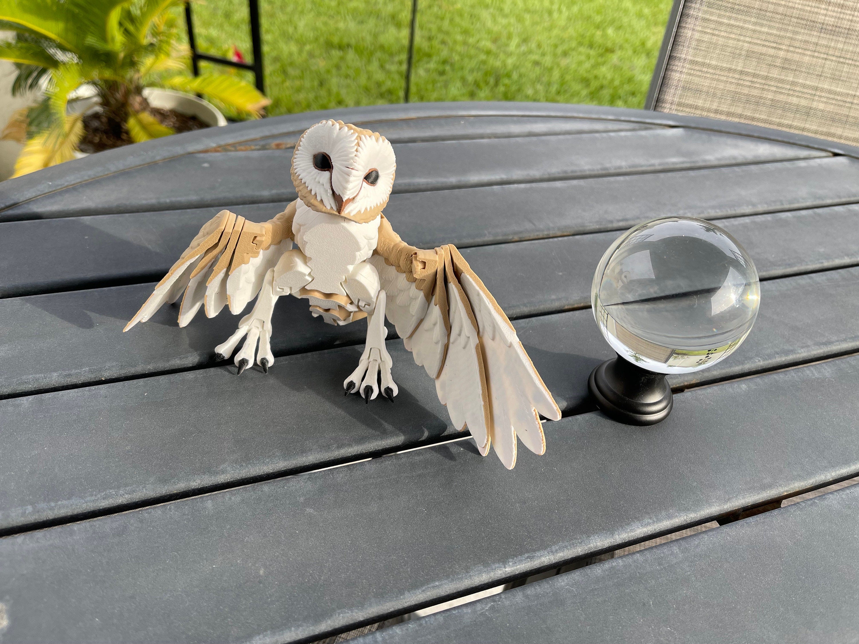 White Owl - Barn Owl - 3D Print Bookshelf Bookish Movie Decor-Create Fantasy Crafts