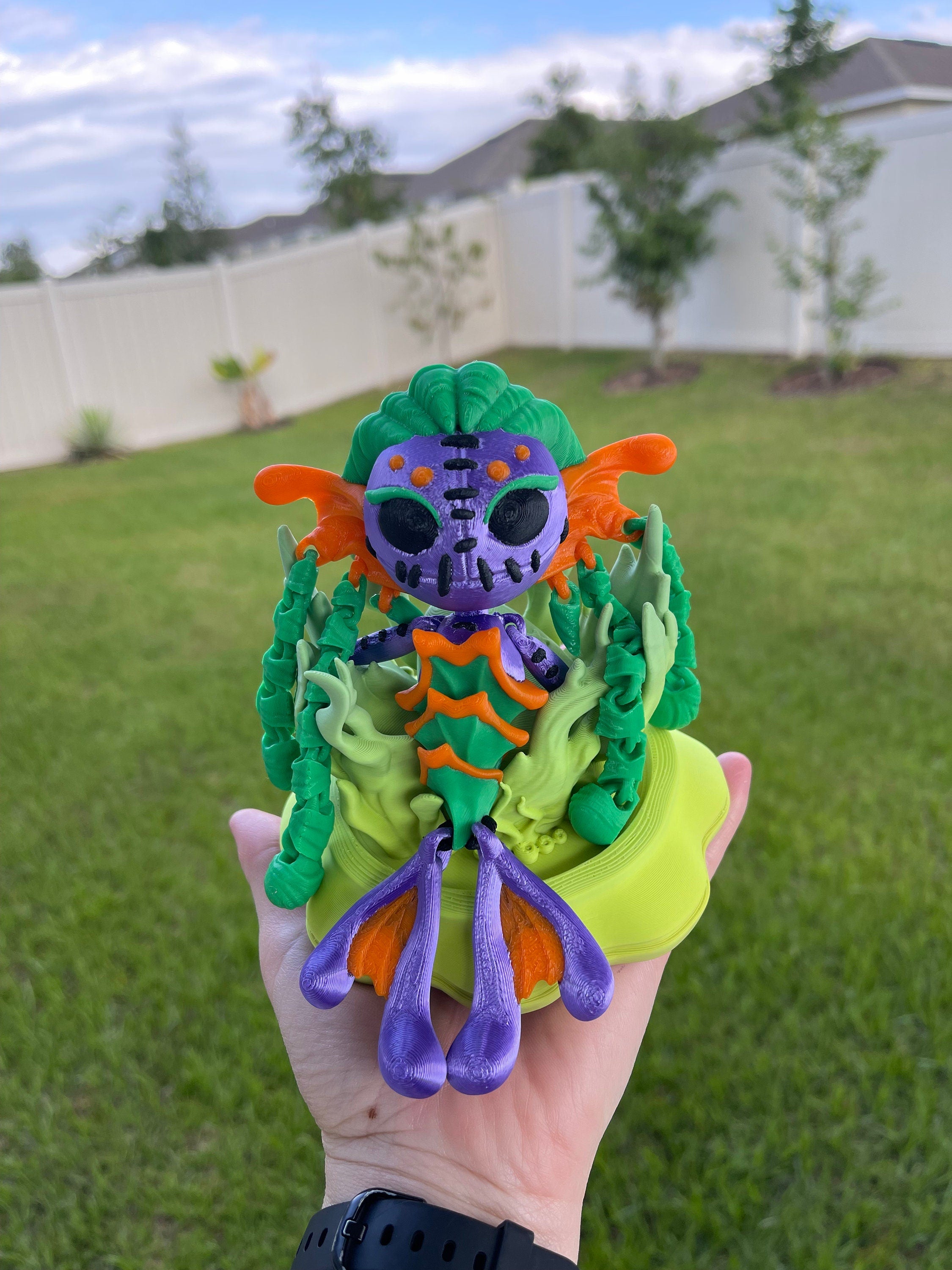 Creepy Mermaid Doll Articulated 3D Print Includes Stand Desk Decor Horror Goth Fidget Creepy Cute-Create Fantasy Crafts