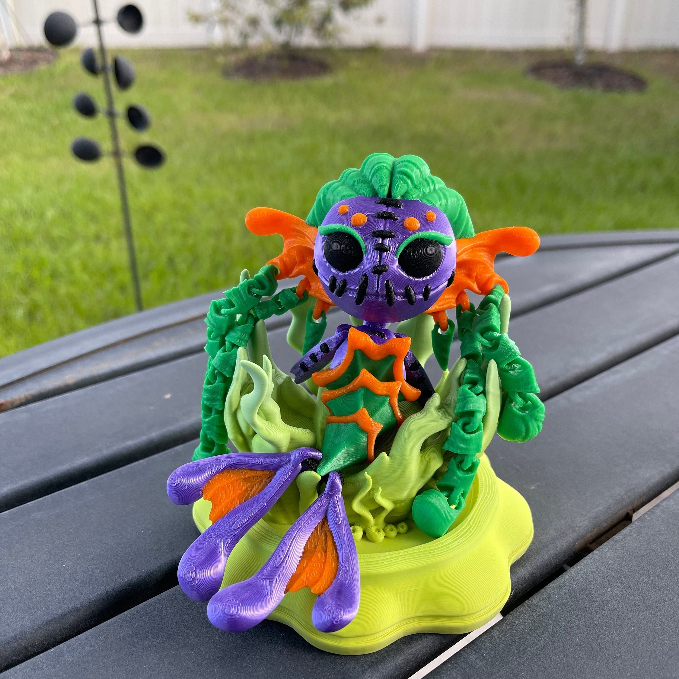 Creepy Mermaid Doll Articulated 3D Print Includes Stand Desk Decor Horror Goth Fidget Creepy Cute-Create Fantasy Crafts