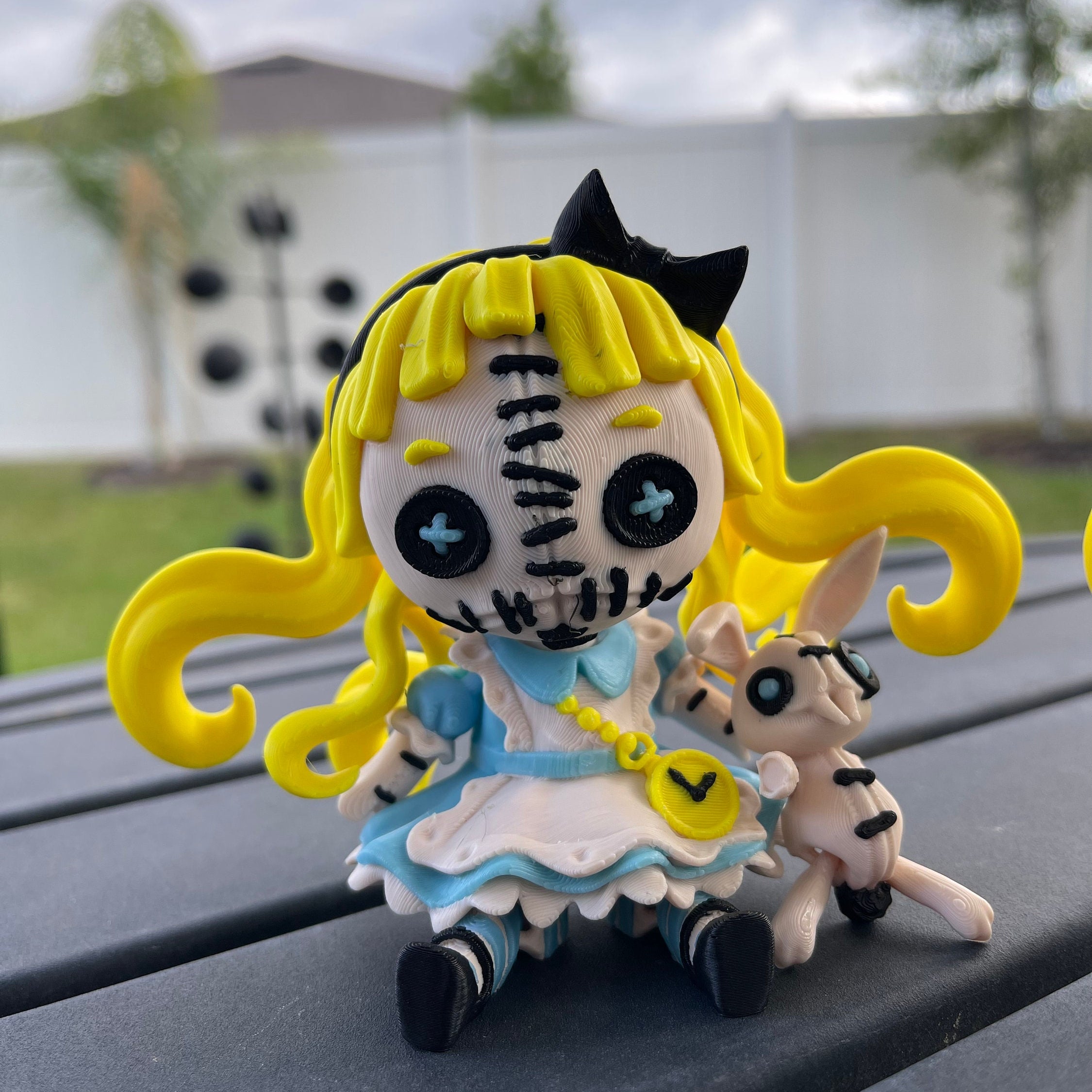 Creepy Alice Inspired Doll Articulated 3D Printed Voodoo Doll Desk Decor Horror Goth Fidget Creepy Cute-Create Fantasy Crafts
