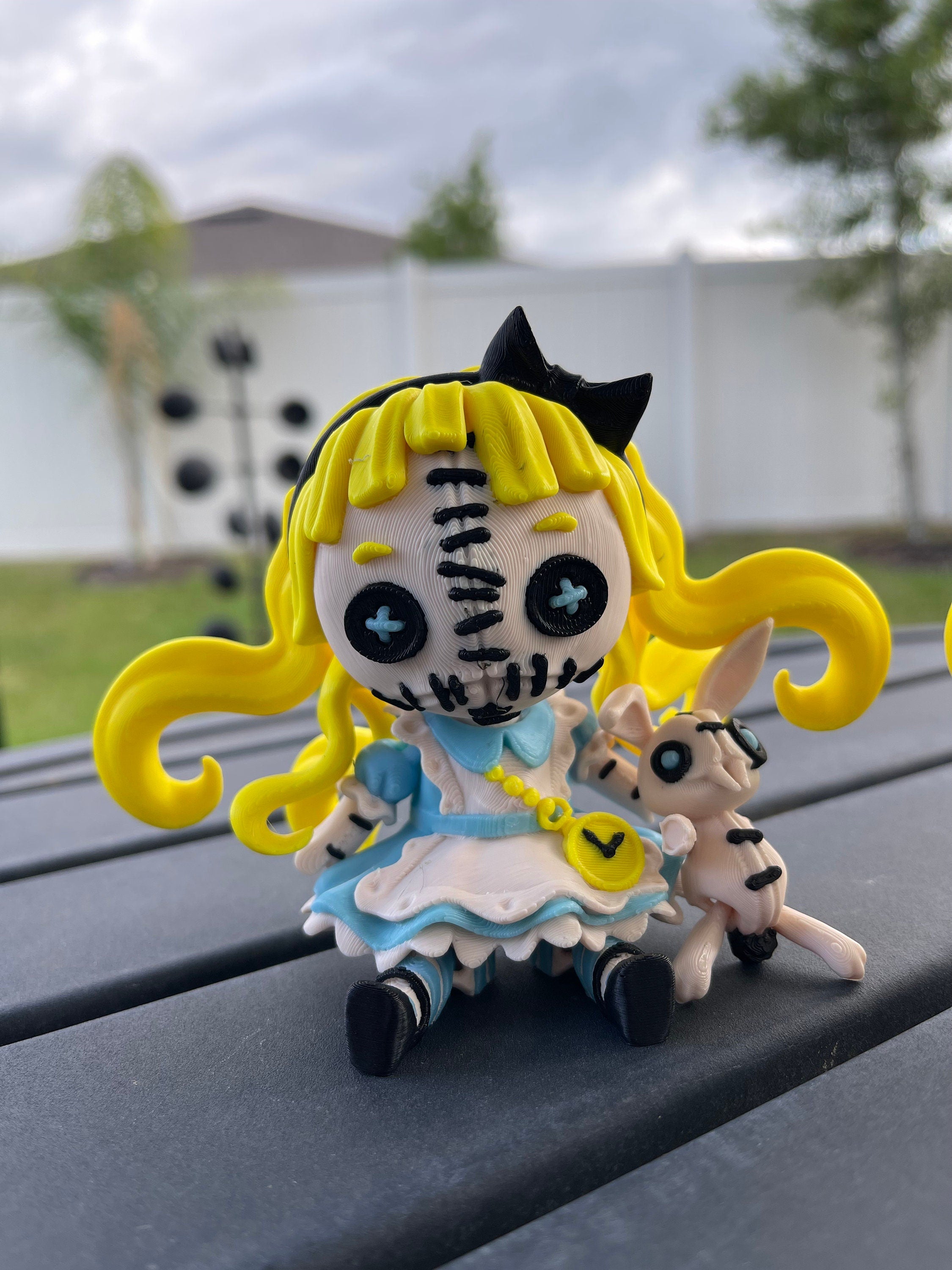 Creepy Alice Inspired Doll Articulated 3D Printed Voodoo Doll Desk Decor Horror Goth Fidget Creepy Cute-Create Fantasy Crafts