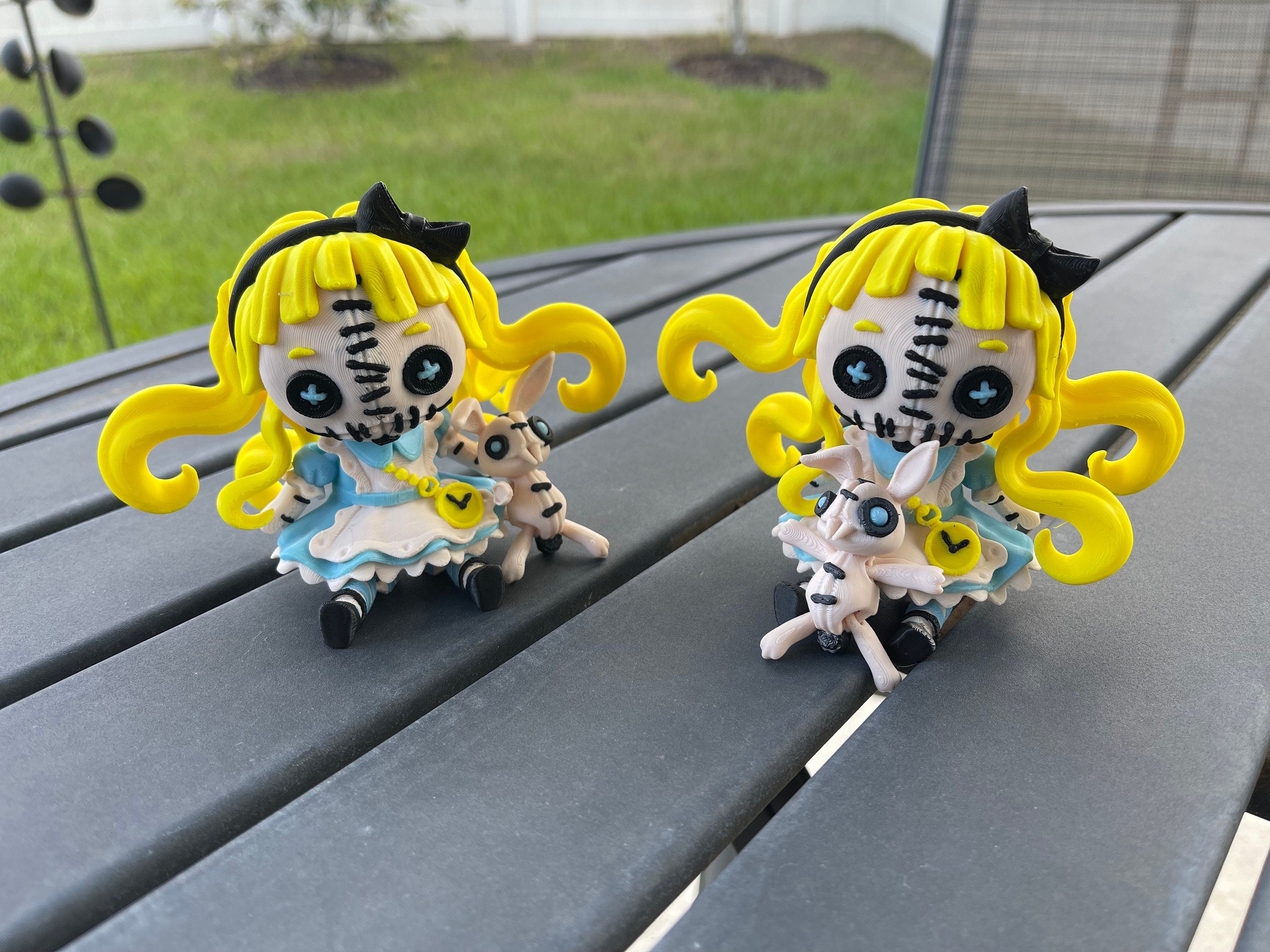 Creepy Alice Inspired Doll Articulated 3D Printed Voodoo Doll Desk Decor Horror Goth Fidget Creepy Cute-Create Fantasy Crafts