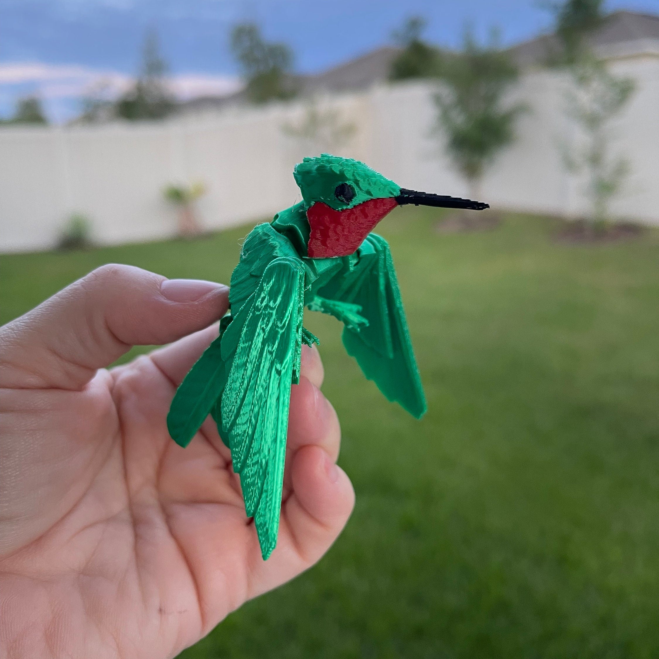 Small Hummingbird 3D Print Articulating Figure Home Decor Customizable Choose Color-Create Fantasy Crafts