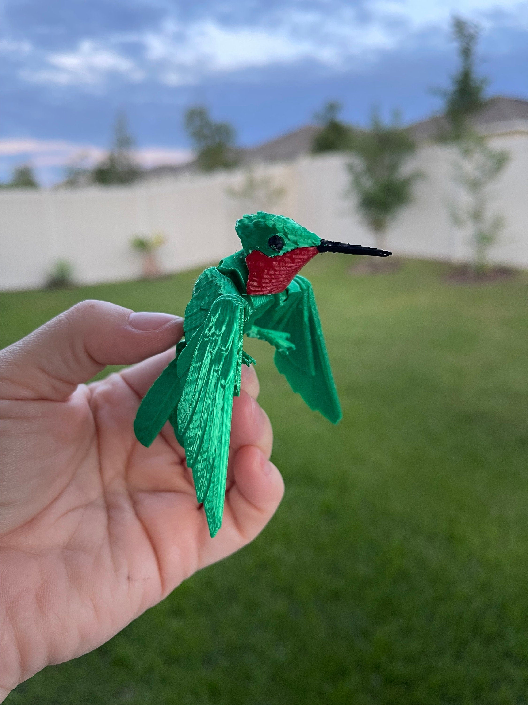 Small Hummingbird 3D Print Articulating Figure Home Decor Customizable Choose Color-Create Fantasy Crafts