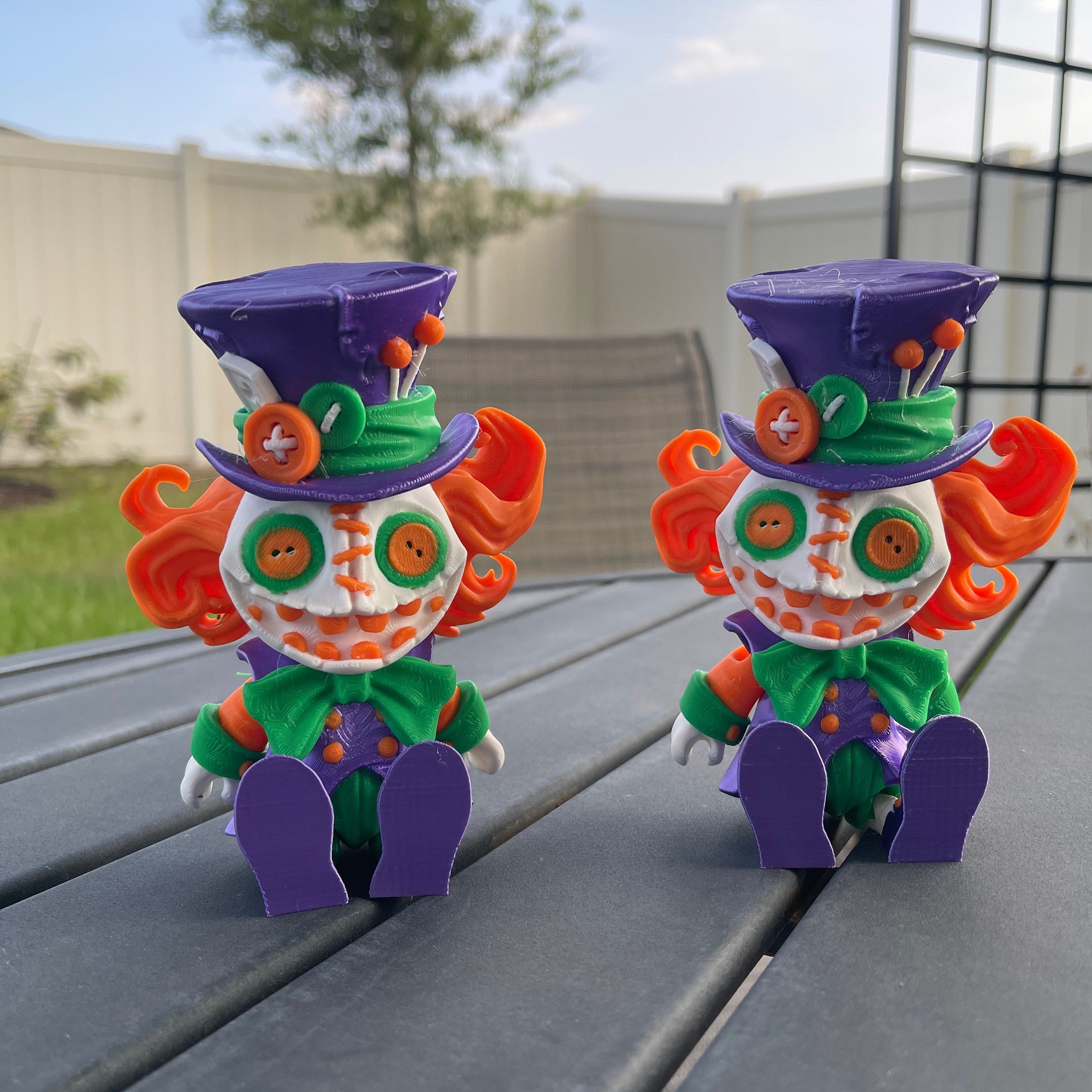 Creepy Hatter Inspired Doll Articulated 3D Printed Voodoo Doll Desk Decor Horror Goth Fidget Creepy Cute-Create Fantasy Crafts