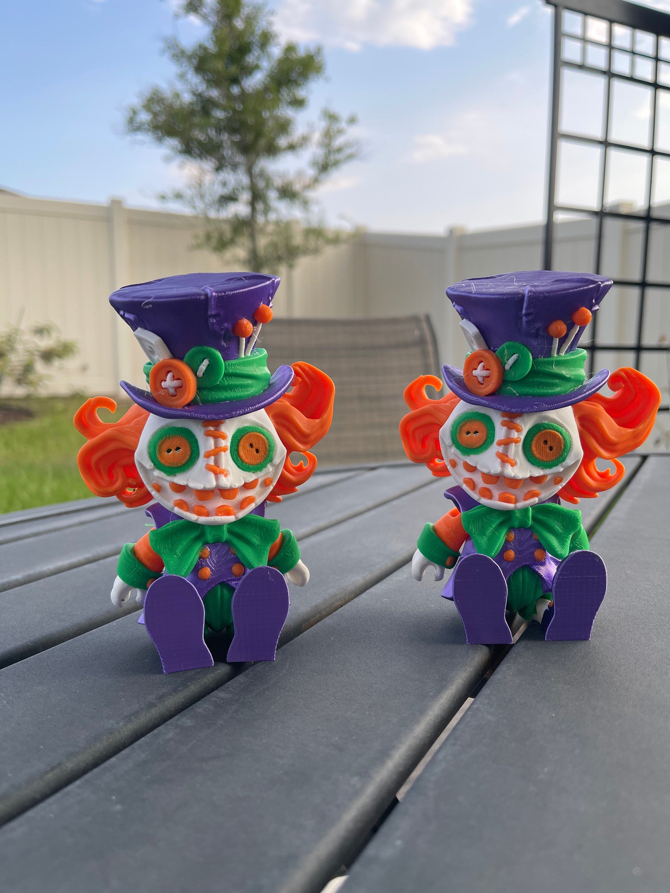 Creepy Hatter Inspired Doll Articulated 3D Printed Voodoo Doll Desk Decor Horror Goth Fidget Creepy Cute-Create Fantasy Crafts