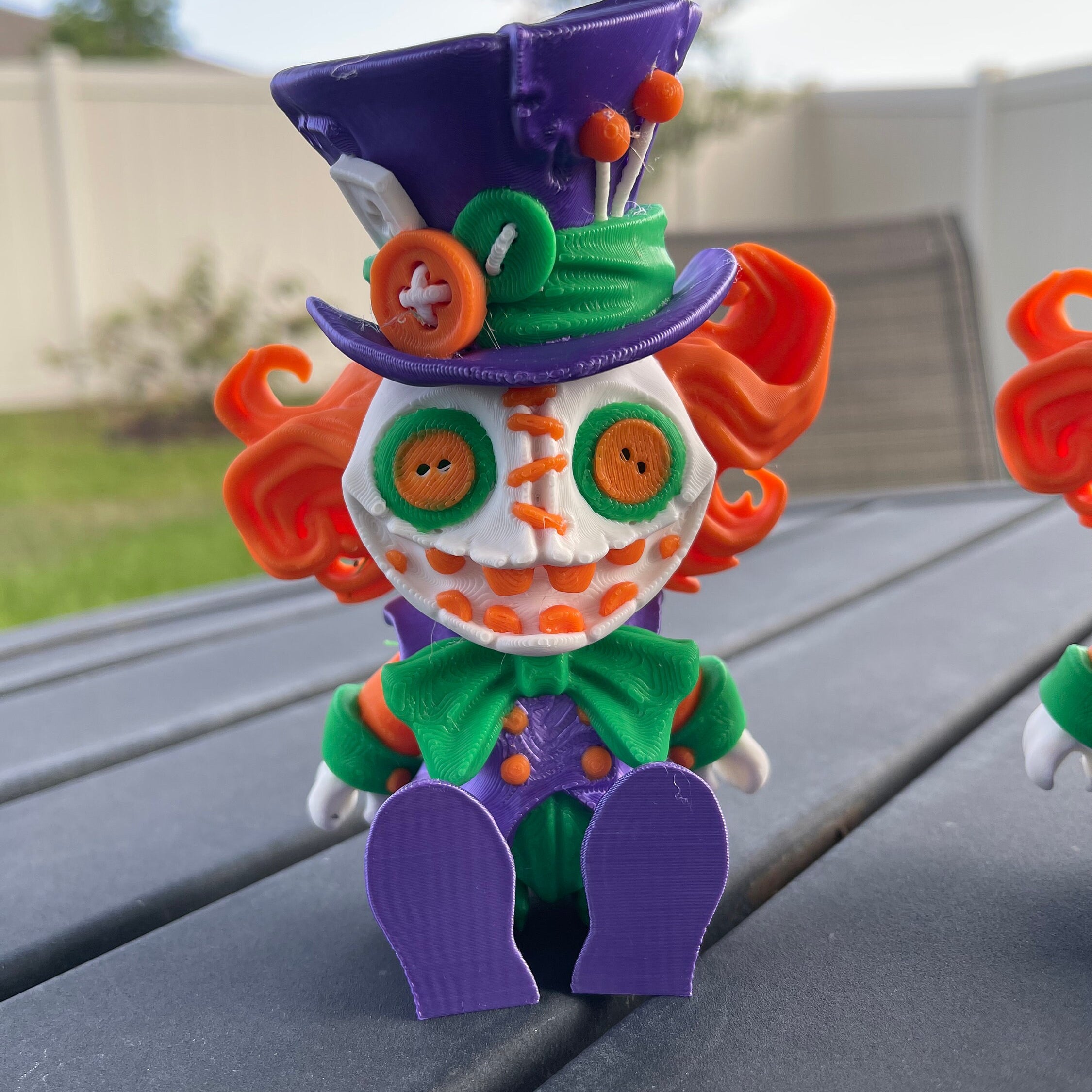 Creepy Hatter Inspired Doll Articulated 3D Printed Voodoo Doll Desk Decor Horror Goth Fidget Creepy Cute-Create Fantasy Crafts