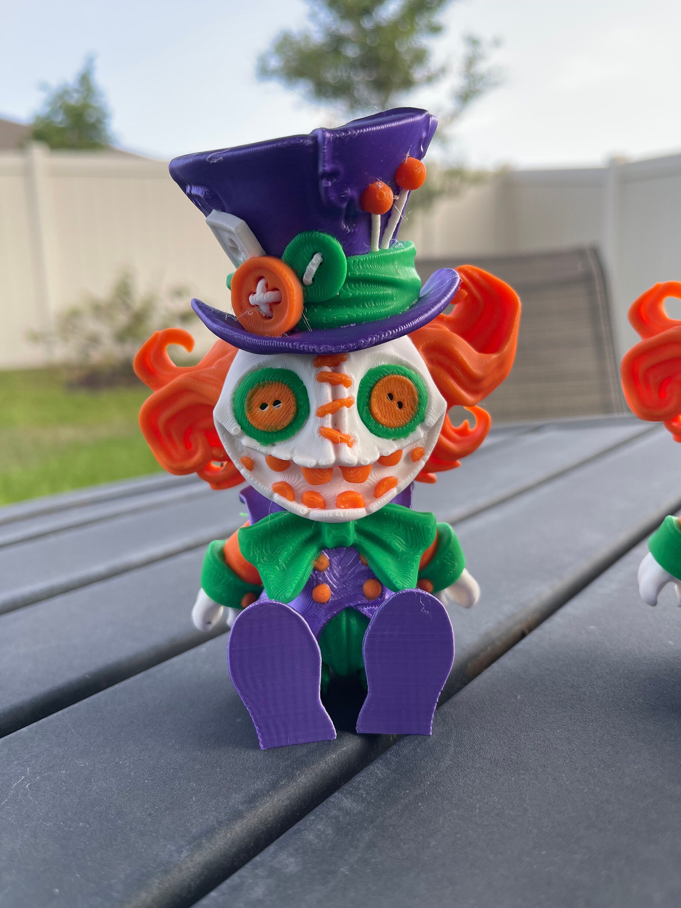 Creepy Hatter Inspired Doll Articulated 3D Printed Voodoo Doll Desk Decor Horror Goth Fidget Creepy Cute-Create Fantasy Crafts