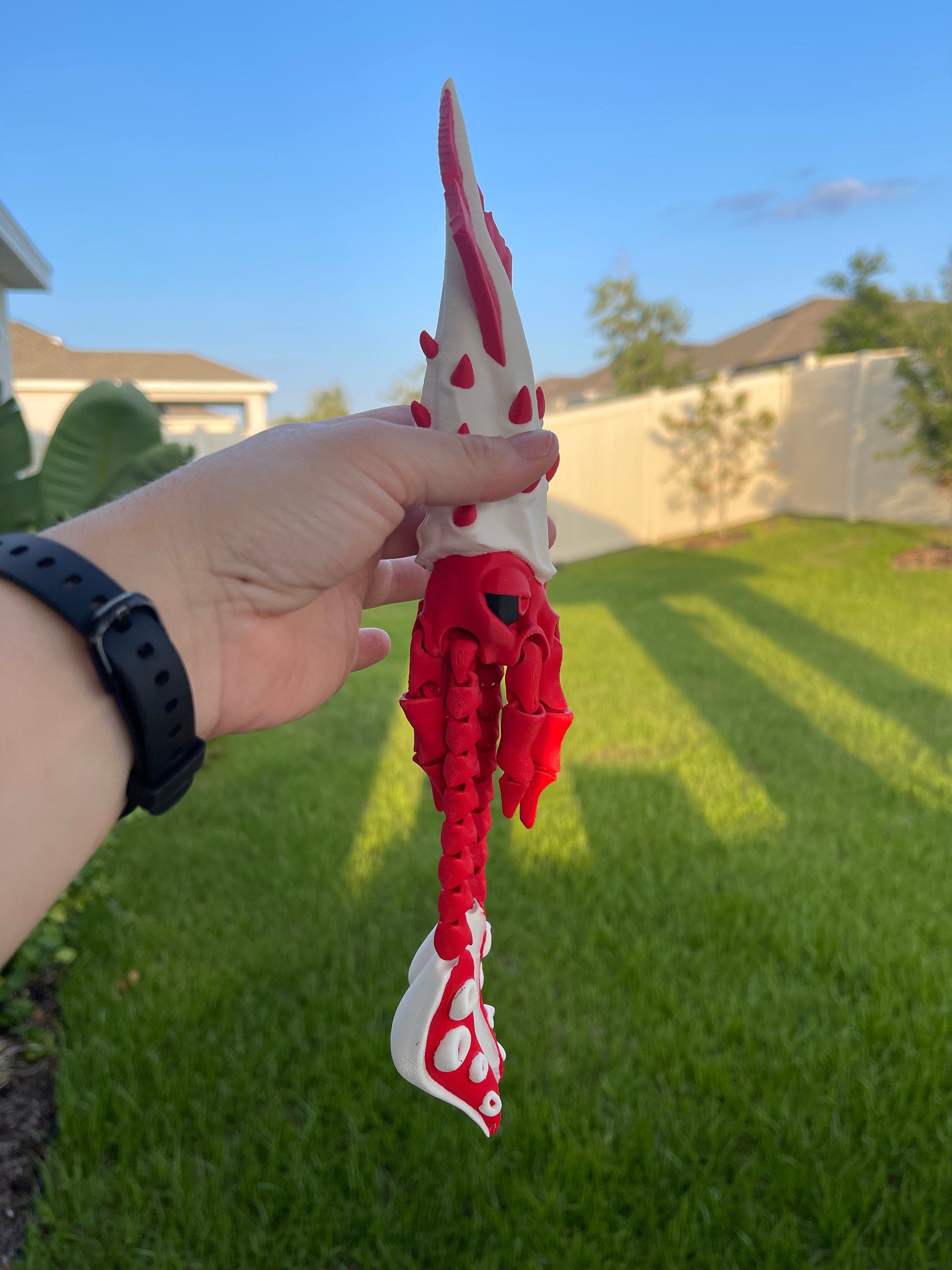 Giant Squid Articulated 3D Printed Desk Horror Goth Decor Fidget Creepy Cute Cryptid-Create Fantasy Crafts